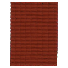 Roof panel with terracotta-colored shingles, 12x16 cm