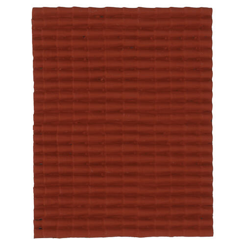 Panel tejas pequeñas rojas color terracota 15x20 cm 1