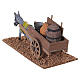 Asino con carretto vinaio 7,5x7,5x17,5 cm per presepe da 8 cm s5