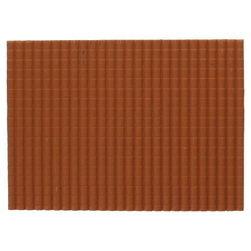 Roof panel with terracotta-colored tiles, 35x50 cm 1