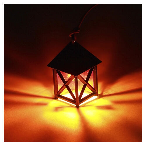 Linterna de PVC h 3,5 cm para belén luz roja 2