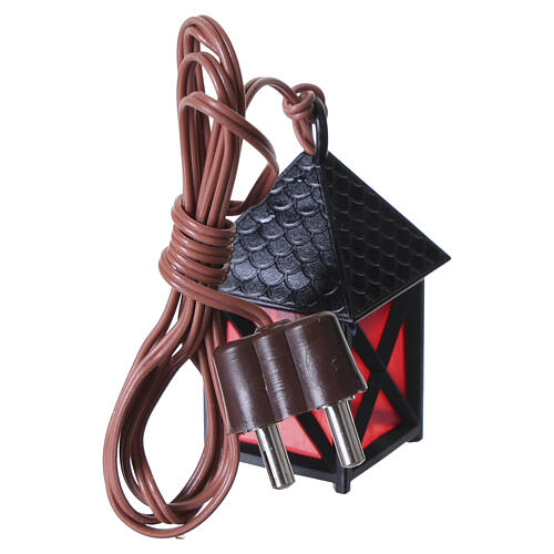 Linterna de PVC h 3,5 cm para belén luz roja 4