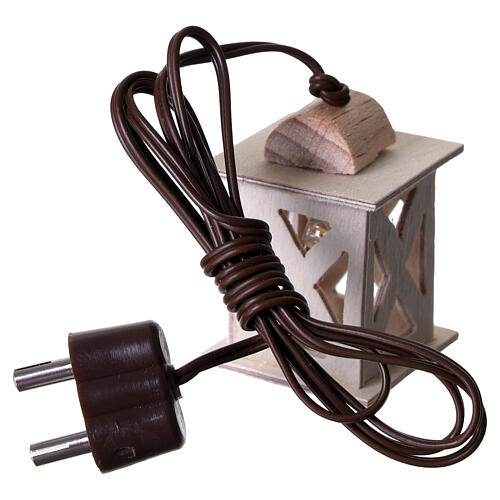 Linterna belén luz intermitente de madera 3x2x2 cm 4