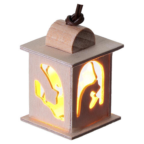 Lanterna presepe h 2,5 cm con intagli in legno 1