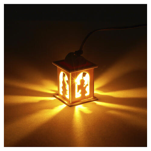 Lanterna presepe h 2,5 cm con intagli in legno 2