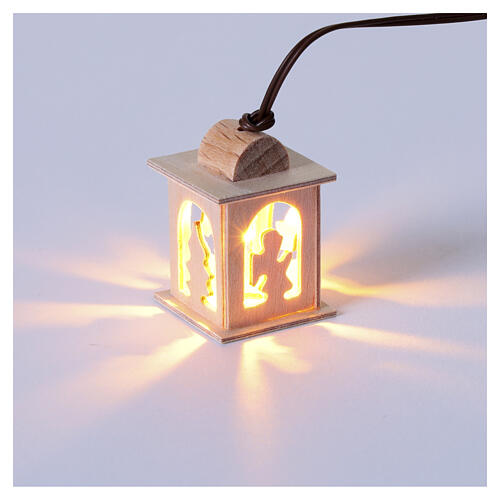 Lanterna presepe h 2,5 cm con intagli in legno 3