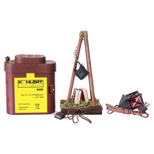 Bonfire and Lantern Nativity Kit with Fixed Light 6–8 cm 6