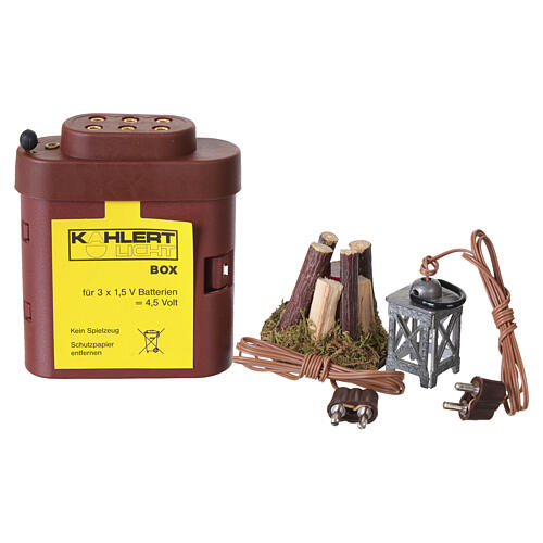 Lantern and Bonfire Nativity Kit with Fixed Light 6–8 cm 7