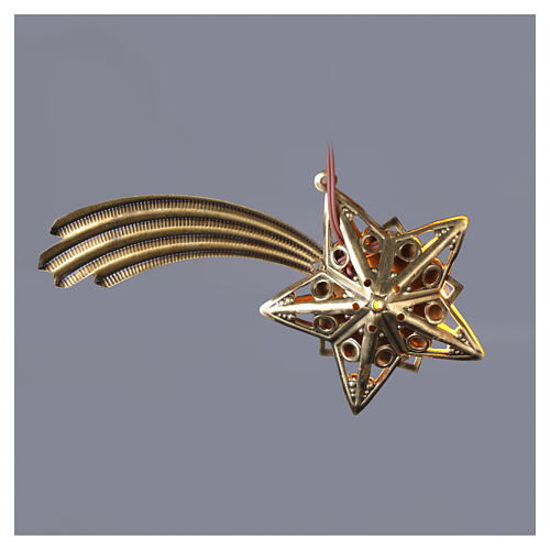 Golden comet star with intermittent light, 4x9 cm 3