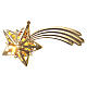Golden comet star with intermittent light, 4x9 cm s1