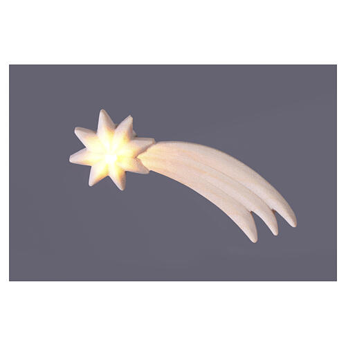 Wooden comet with intermittent LED light for Nativity Scene, 3x9 cm 2
