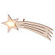 Comet star in wood, 2x7 cm, warm intermittent LED light s1