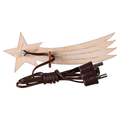 Comète en bois 2x7 cm LED blanc chaud intermittent 4
