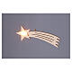 Estrela cometa em madeira 2x7 cm com luz LED quente intermitente s2