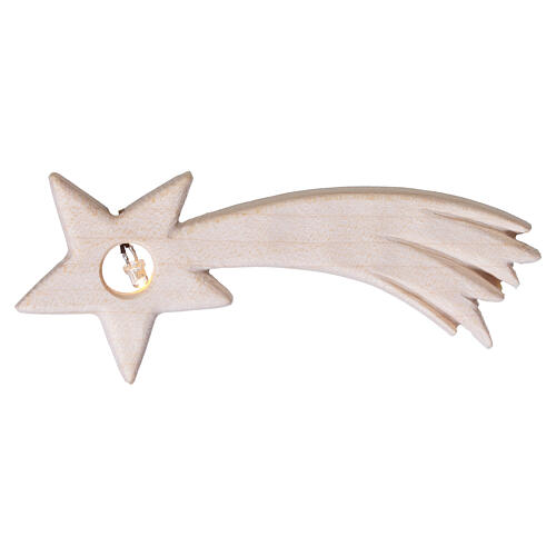Cometa para presépio em madeira 4x9 cm luz LED quente 3