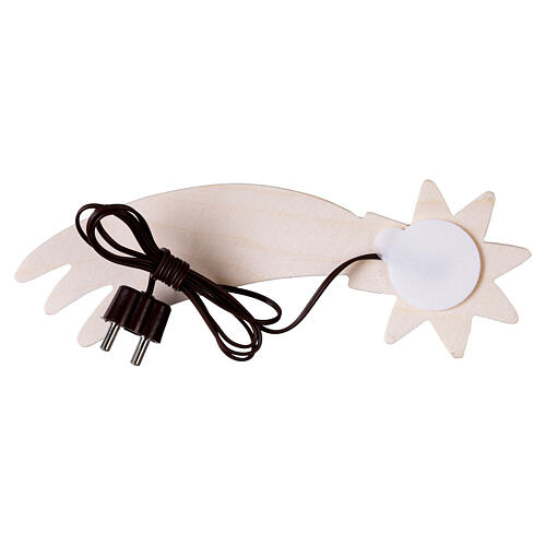 Comète en bois pour crèche 4x11 cm lumière LED 4