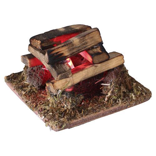 Fuoco presepe 8 cm luce rossa tremolante 2