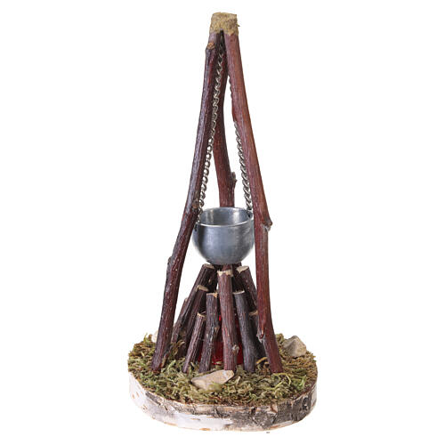 Feu de camp avec marmite crèche 18-20 cm 18x8x9 cm 2