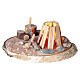 Décor feu de camp et bûcheron 5x10x7 cm pour crèche 8-10 cm s2