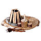 Décor feu de camp et bûcheron 5x10x7 cm pour crèche 8-10 cm s4