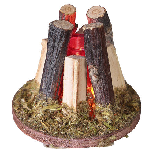 Feu lumière fixe feu de camp h 3,5 cm crèche 6 cm 2