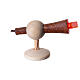 Torche en bois pour crèche lumière LED rouge h 3 cm 3,5 V s1