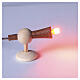 Torche en bois pour crèche lumière LED rouge h 3 cm 3,5 V s3