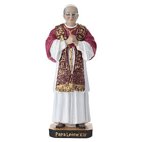 Estatueta Papa Leão XIV resina colorida 20 cm
