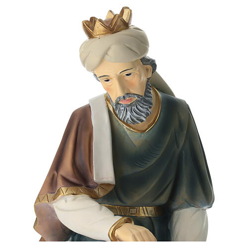 STOCK Król Mędrzec klęczący - figurka z żywicy malowanej, do szopki 61 cm 2