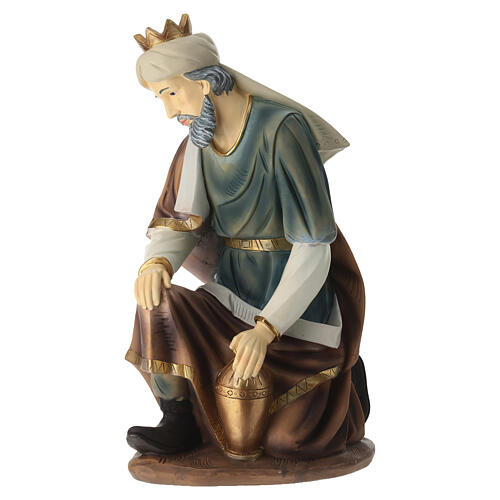 STOCK Król Mędrzec klęczący - figurka z żywicy malowanej, do szopki 61 cm 3