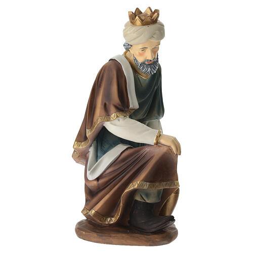 STOCK Król Mędrzec klęczący - figurka z żywicy malowanej, do szopki 61 cm 4