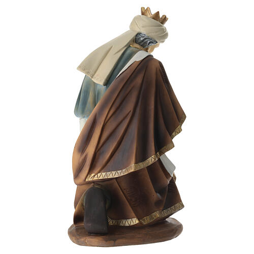 STOCK Król Mędrzec klęczący - figurka z żywicy malowanej, do szopki 61 cm 5
