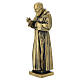 Statue Padre Pio mit Rosenkranz aus PVC, bronzefarben, 18 cm s2