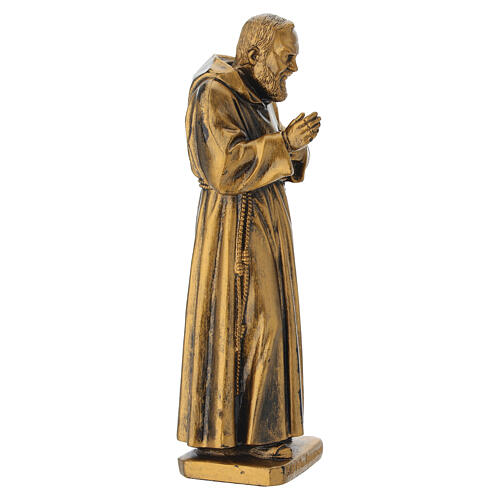 Statue Saint Pio de Pietrelcina en PVC couleur cuivre 18 cm 3