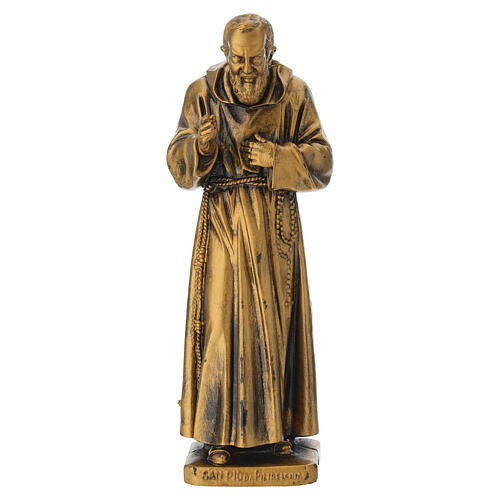 San Pio da Pietrelcina statua in PVC color rame 18 cm 1