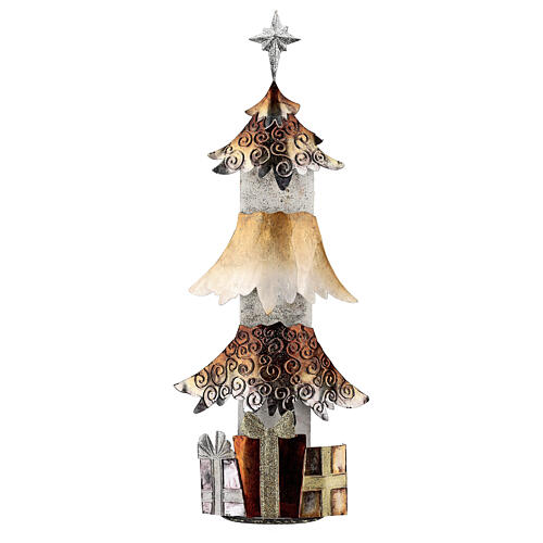 Sapin de Noël avec cadeaux métal h 62 cm 1