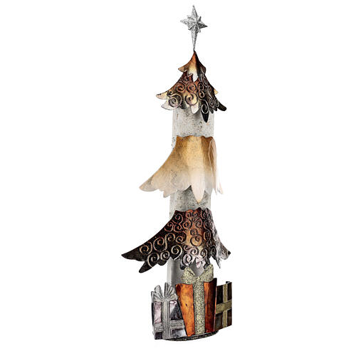 Ozdoba Boże Narodzenie choinka z prezentami metal wys. 62 cm 4