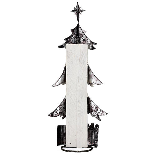 Ozdoba Boże Narodzenie choinka z prezentami metal wys. 62 cm 5