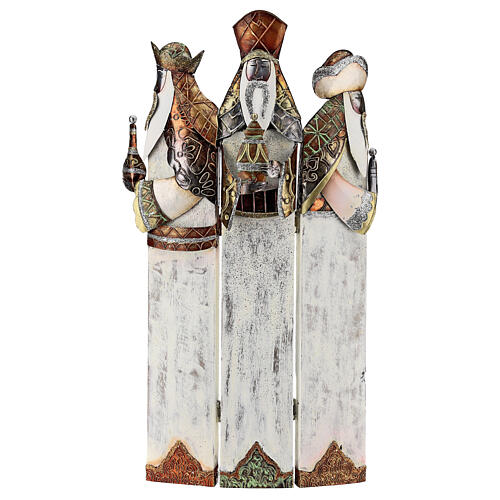 Tres Reyes Magos estilizados estatua metal h 57 cm 1