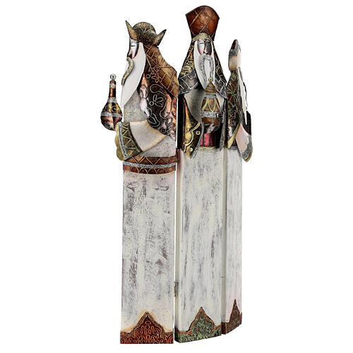 Tres Reyes Magos estilizados estatua metal h 57 cm 3