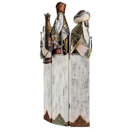 Tres Reyes Magos estilizados estatua metal h 57 cm 4