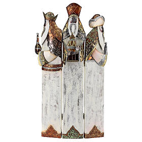 Tre Re Magi stilizzati statua metallo h 57 cm