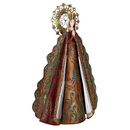 Statue Madonna mit Heiligenschein und Sternenkrone aus Metall, 51 cm 5