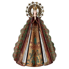 Estatua Virgen aureola estrellas corona metal h 51 cm