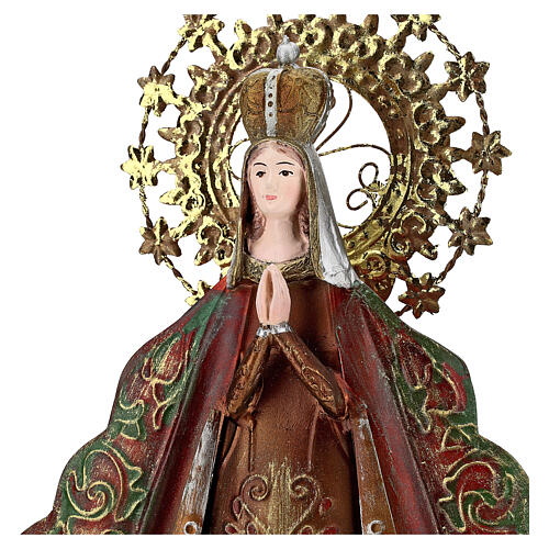 Imagem Nossa Senhora com auréola de estrelas e coroa metal, altura 51 cm 2
