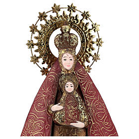Vierge à l'Enfant rouge or statue métal h 57 cm