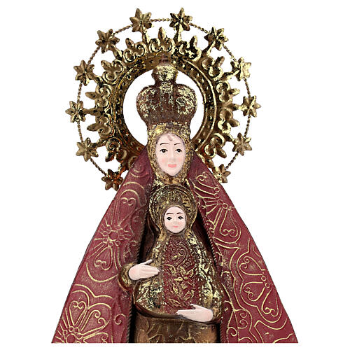Vierge à l'Enfant rouge or statue métal h 57 cm 2