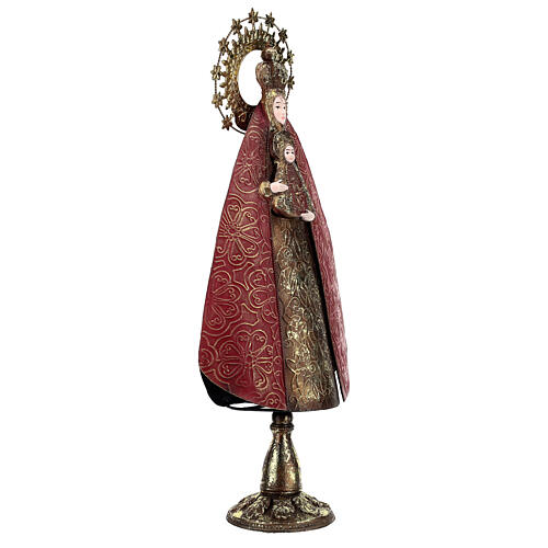 Nossa Senhora com o Menino Jesus metal vermelho e dourado, altura 57 cm 4