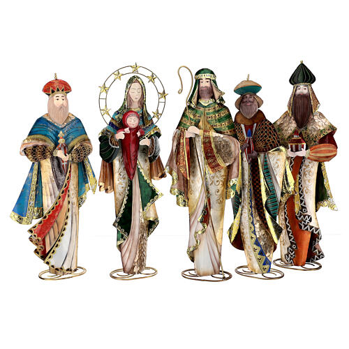 Krippe stilisierte Heilige Drei Könige Metall, 63x25x10 cm 1