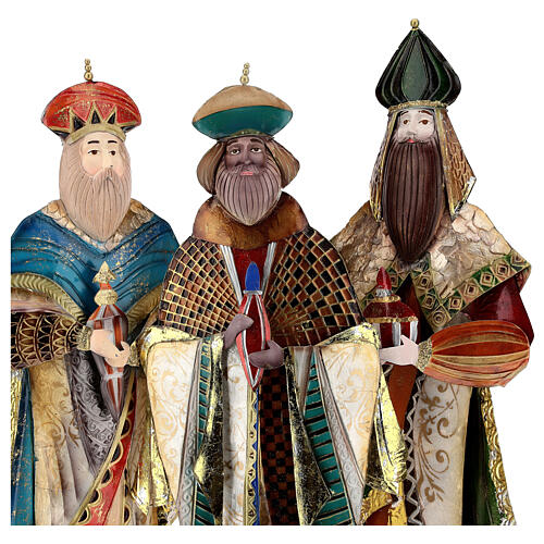 Three Kings Nativity in stylized metal, 63x25x10 cm 6